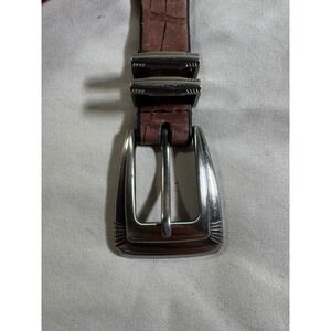 Texas Tech Red Raiders Belt Brown Faux‎ Croc Western Buckle TT Logo Mens Size 32